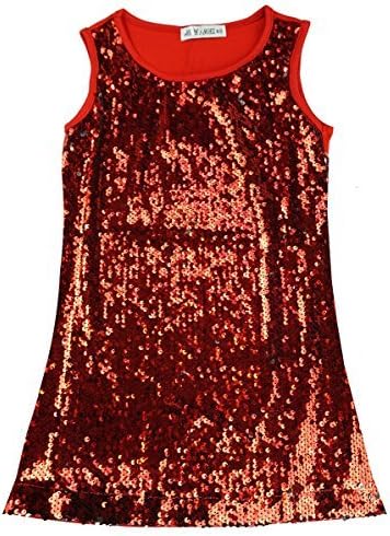 Jolie Angel Girls Sequin Front Metallic Sparkle Party Disco Sleeveless Dress Sizes From 3 To 12 Years