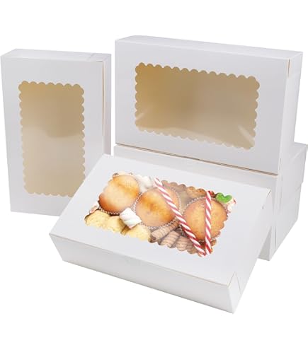 Scatola Per Cupcake Da 24 Pezzi - 25x25x6,5 Cm Con Finestra | Per Torte, Dessert E Eventi | Con Adesivi Decorativi - Foto 9