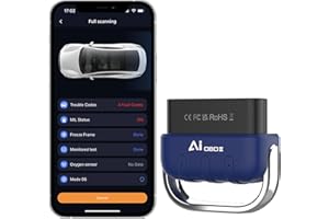 Anluomania OBD2 Diagnosis Coche, OBD2 Diagnosis Bluetooth, Escáner de Diagnosis OBD2, Conexión Bluetooth 5.4/BLE &10 Idiomas, Lectura de Fallos (DTC) y Borrar Avería Motor, Diagnosis Coche Multimarca