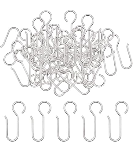 Litinliv 80 Pièces Crochet Rideau Metal, Crochets Pour Rideaux De Douche En Zinc A Usage Intensif Forme S Rail Plisses Et Porte Lourds 1486451931