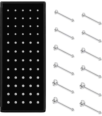 36 Pièces Piercing Nez Acier Inoxydable - Clous En L Avec Zircon Pour Femmes Et Hommes