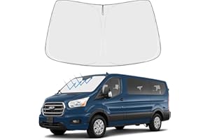 Proadsy Front Windshield Sun Shade Foldable Sunshade Protector Custom Fit 2021 2020 2019 2018 2017 2016 2015 Ford Transit Accessories 2021 Upgrade, Silver