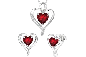 LAVUMO Conjunto de Joyas para Mujer Collar Mujer pendientes Plata Oro Joyas Mujer, Regalo por Mujer Esposa, Mamá, Novia En san valentin,Cumpleaños,Navidad, Dia de la Madre Regalos Originales