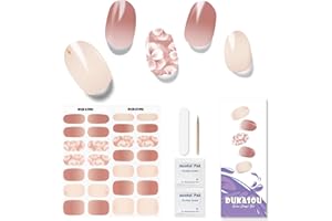 DUKASOU Vernis Autocollant Ongles UV, 28pcs Autocollant Ongle Gel UV Ongles en Gel UV Semi Durci, Ongles Autocollants Adhésif UV, Nail Stickers UV Pour Femmes Nails Art