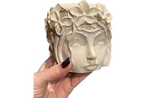 NIKTULE Silikonform Für Blumentopf, Göttinnenkopf, Beton, Silikonform, DIY Sukkulentenvase, Formvase, Beton, Zement, Silikon, Kerzentopf, 3D-Harzvase, Herstellung Von Werkzeugen Für Die Heimdekoration