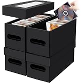 AOBOPLE Set of 4 CD Cases with Clear Window, Holds 660 CD Sleeves/240 Slim Cases/120 Jewel Cases