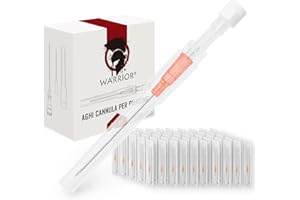 WARRIOR Cánula estéril desechable Agujas para perforar la nariz del oído Piercing para el cuerpo Accesorio de tatuaje profesional (50 piezas/caja, naranja 14G)