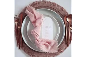 Durdiiy Paquete de 6 servilletas de tela rosa de 42 x 42 cm, reutilizables, para hogar, hotel, comedor, boda, banquete, fiesta, eventos