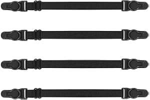 Stanstar Ear Protectors for Masks, Pack of 4 Fully Adjustable Ear Savers, Black Rubber Strap Extension for Mouthguard Masks Holder