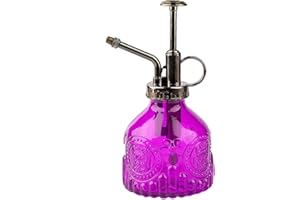 DURDIIY Verre Plantes Vaporisateur D'arrosage 205 ml, Vaporisateur plante Rétro avec Pompe Supérieure Arrosoir, brumisateur plante Arrosoir pour Intérieur Extérieur Plantes, Nettoyage (Violette)