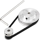 3DINNOVATIONS 20 & 60 Teeth GT2 Aluminum Timing Pulley 5mm Bore Synchronous Wheel for 3D Printer with a Perimeter 200mm Width