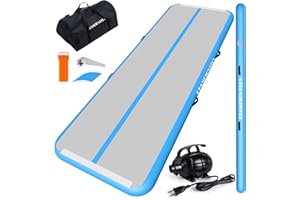 CHAMPIONPLUS Inflatable Air Tumbling Mat Gymnastics Tumble track 4 inch Thickness Air Mats for Home Use/Training/Cheerleading/Water Yoga 10ft 13ft 16ft with Electric Air Pump