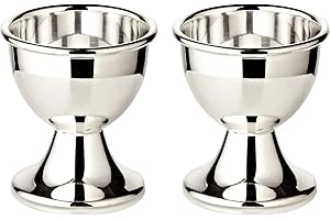 EDZARD Portauovo Classo (altezza 5 cm) in argento pesante, forma classica, per uovo da colazione, Pasqua, tavola per colazione (2 pezzi)