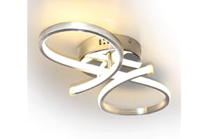 ‎LEWIMA LED Design Deckenleuchte Deckenlampe Wand Lampe Klein Leuchte Silber 50x24cm 28W Warm Weiß Lewima OCTA