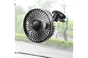 CNANRNANC Auto Ventilator USB Saugnapf Auto-Kühlluftventilator Sommerkühlung Ventilator Klimaanlage Fan für SUV 12/24V