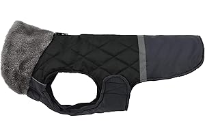 Vinnykud Reflektierend Hundemantel Jacke Plüsch Hundejacke Reversibel für Winter Wasserdicht Winddicht Hundejacke Warm Kleidung Mantel Hundeweste für Kleine Medium Große Hunde Hundepullover