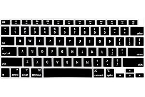 MiNGFi Protection Clavier Silicone Anglais QWERTY pour MacBook Air 13" A2179 (2020), A2337 (M1, 2020–2022) US/ANSI - Noir