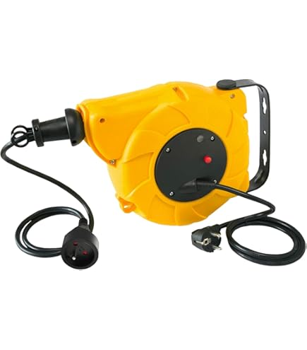 Avvolgicavo Automatico Fiqops 20m - Montaggio A Parete, Girevole 180°, IP44, Per Officina E Esterno - Foto 7