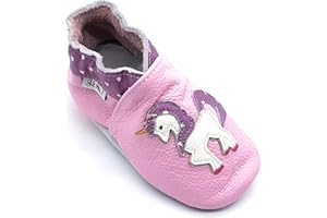 LEPEPPE - ANCHE Ragazzi e Adulti Scarpine in Pelle Prima Infanzia - Pantofole - Babucce - Neonato - Nido - Materne Danza - Primi Passi per Tutta LA Famiglia!!! Unicorno