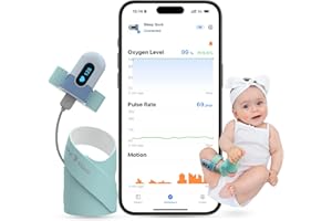 Babytone Baby Pulse Oximeter, Smart Baby Sock Tracking Oxygen Level, Heart Rate and pulse, Wearable Infant Foot Monitor with APP Bluetooth for Newborn 0-36 Months