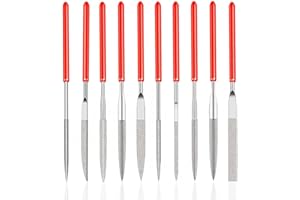 Treki Jeu de 10Pcs Mini Limes a Aiguilles en Diamantée pour Manuels Modelisme Menuiserie Polissage pour Bois Bijoux Bricolage Métal (2 mm x 100 mm)