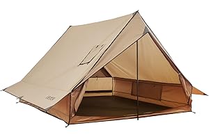VEVOR Tente Chaude pour 2 Personnes, Tente d'hiver Portable avec Trou de Poêle, Poteaux, Sac de Transport, Abri Léger à 4 Saisons, Tissu Imperméable PU2500 mm, pour Camping, Randonnée, Pêche, Chasse