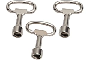 TMZELOA Set med 2 x 8 mm fyrkantiga nycklar och 1 x 9 mm triangulär nyckel, universalnyckel, krannyckel, kontrollskåpsnyckel