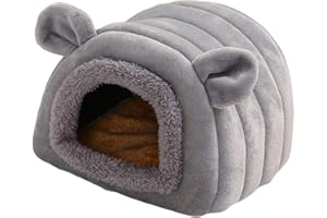 Haokaini Lit de Hamster Hiver Chaud Petits Animaux Maison Grotte Animal de Compagnie Confortable Cachette Dormeurs Nid Lit pour Hérisson Rat Chinchilla Gerbille Écureuil Cochon d'Inde