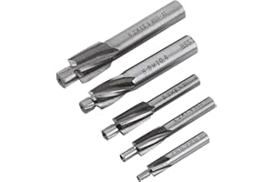 5 Stücke Senker Schaftfräser, HSS-AL M3 M4 M5 M6 M8 4 zapfensenker Flöten Senker Schaftfräser Slot Bohrer zum Fräsen von Kupfer, Aluminium, Stahl, Gusseisen