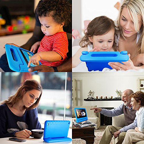 Fire 7 2015 Hülle – Superleicht EVA Stoßfest Kinderfreundlich Kinder Schutzhülle mit umwandelbarer Handgriff Handle und Standfunktion für Amazon Fire 7.0 Zoll (5. Generation – 2015 Modell), Blau - 6