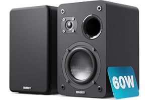 MAJORITY Bookshelf Passive Speakers |Hi-Fi Stereo Speakers Pair for Tuners Hi-Fi systems with build in amplifiers | Stereo 2.0, 60W RMS | Solid Build and Compact Size D70X Passive BLACK