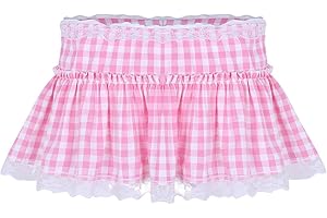 FEESHOW Unisex Sissy Adult Baby Crossdressing Ruffle Micro Mini Skirt for Men Women Lingerie Nightwear