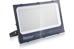 Natur Projecteur LED Extérieur 600W 60000lm IP66 Imperméable spot led exterieur Blanc Chaud(3000k) 100% Sécurité Floodlight pour Jardin Cour Terrasse Square Usine[Classe énergétique A ++]
