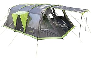 Skandika Tente Tunnel Nordland pour 6 Personnes | Tapis de Sol Cousu, Colonne d'eau 5000 mm, Hauteur 2 m, moustiquaires, Cabine de Couchage Divisible | Tente de Camping, Tente familiale