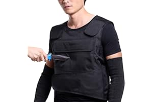 OU BEST CHOOSE Chaleco protector a prueba de balas, chaleco táctico de seguridad a prueba de puñaladas, Negro, M (65-120 kg, 58 cm)