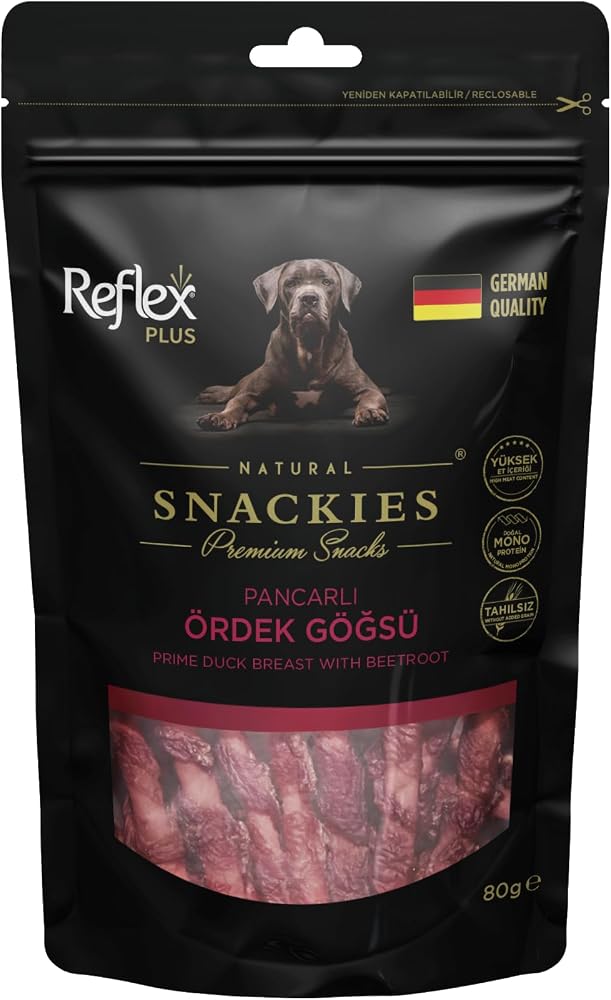 Reflex Plus Snackies Natural Pancarlı Ördek Göğsü Premium Köpek Ödül Maması 80 g
