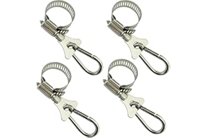 EACHAVE 4 PCS 304 Fahnenmast Clip 19-29 mm Fahnenmast Befestigung aus Edelstahl Fahnenmast Druckknopfhaken, Zubehör für Fahnenmastbefestigung.