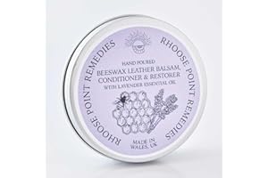 RHOOSE POINT REMEDIES Beeswax Leather Conditioner Restorer & Polish 100ml with Lavender Essential Oil