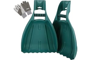 Byhagern Heavy Duty Garden Leaf Grabbers, Leaf Collector Grabber Leaves Pick Up Hand Rakes for Garden Leaf & Lawn Grass Removal (Pair)