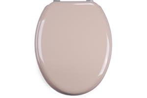 MSV Deska sedesowa deska sedesowa MDF rdzeń drewniany "beżowy" zawiasy ze stali nierdzewnej – wysoka jakość i stabilna jakość