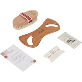 100% Natural Horsehair Cellulite Brush and Wooden Cellulite Massager with Mar
