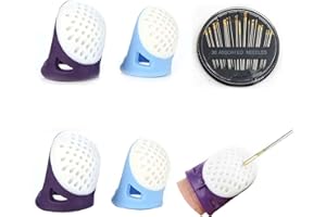 RUIENGCOMM Fingerhut-Set mit 30 Nähnadeln, Silikon-Fingerspitzenschutz, Fingerschutz, Fingerschutz, Fingerhut, Griff, Nähnadel-Set zum Stricken, Quilten, Bastelwerkzeuge, 5-teilig