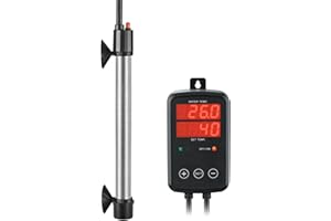 Weipro Sommergibile Riscaldatore Acquario in Titanio 300W con Termostato Esterno a Display Digitale a LED, Regolabile da 0℃-40℃, Adatto per Acquari da 150l ~ 220l, MX-9016(300W)