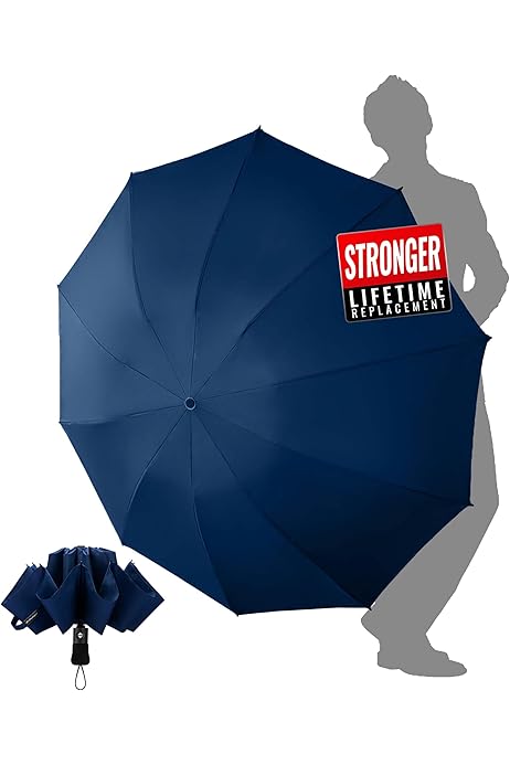 Ombrello Automatico Pieghevole Con Strisce Riflettenti - Impermeabile E Antivento, Ideale Per Viaggi - Foto 3