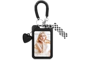 JIYIN Kpop Photocard Holder, uchwyt na karty fotograficzne, etui na dowód osobisty, etui na karty, ze spiralą na nadgarstek, dla idola, albumu, kart autobusowych, kart studenckich