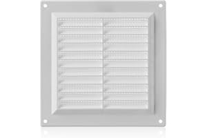 ABOUT VENT 150x150mm Griglia Ventilazione in Plastica ABS Bianca con Zanzariera - Griglie Aerazione Rettangolari