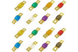 Katyjun 16 Stück Midi Sicherung, Autosicherungen Set Gemischt, Auto Sicherungen Schraubsicherung 32V 20/30/40/50/60//80/100/120 Ampere Sicherungen Kfz Hochstromsicherungen für Auto PKW LKW Baufahrzeug