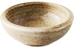 Wazakura Seria Minoyaki Mały okrągły glazurowany wazon na kwiaty Ikebana wyprodukowany w Japonii, ręcznie malowany kwiatowy układ artykuły ceramiki - piaskowy beżowy