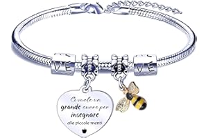 FGHJK Regalo Maestra Rgalo Insegnante Bracciale Maestra Regalo per Inaegnante Bracciletto festa dell'insegnante Regali di Laurea Braccialetti Inaegnante