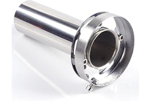 Fuworance 4'' Tubo di scarico DB Killer Rotondo Terminale Silenziatore Acciaio Inox Eliminatore del Rumore Suono Car Muffler Exhaust Pipe Silencer Noise Sound Eliminator Universale Argento